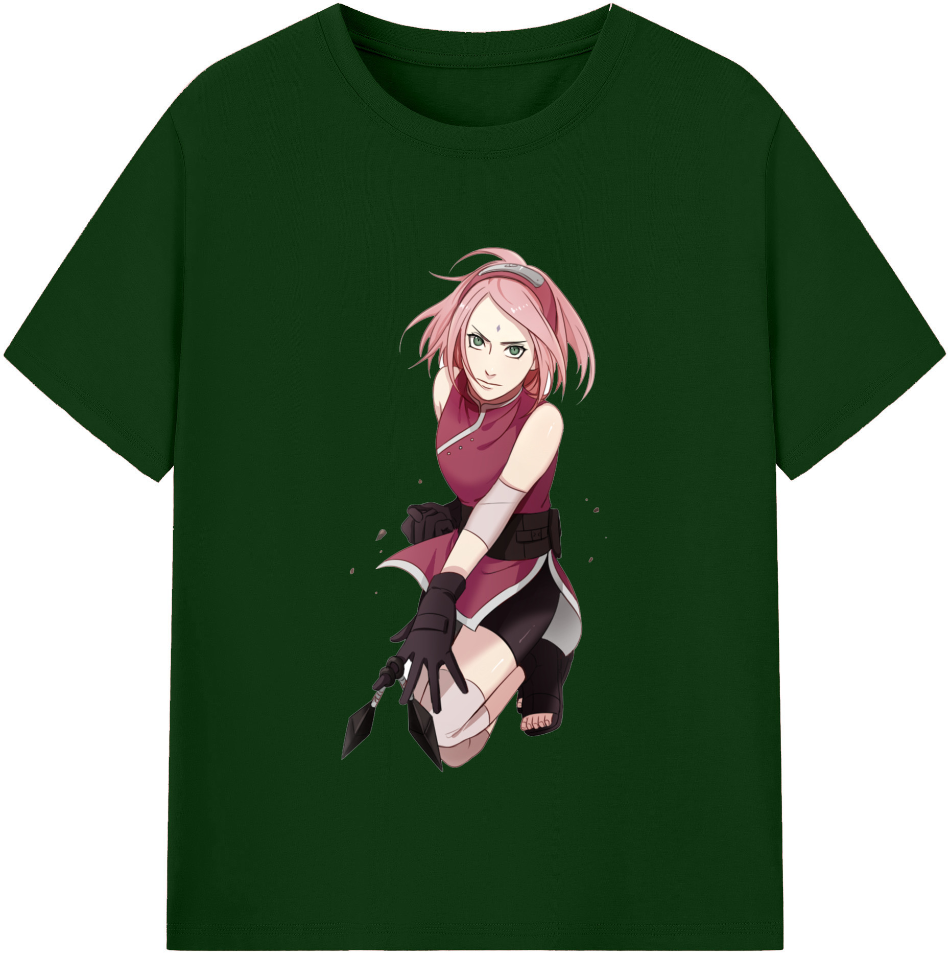 （画像用） NARUTO -ナルト- 春野サクラ Haruno Sakura 綿100％半袖Tシャツ（フロントプリント）